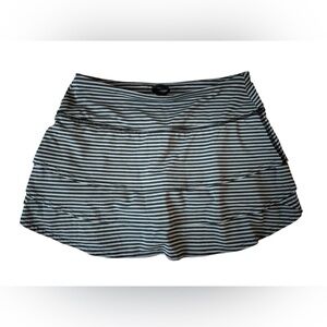 ATHLETA TRACK STRIPE SWAGGER SKORT BLACK GREY XS WOMENS